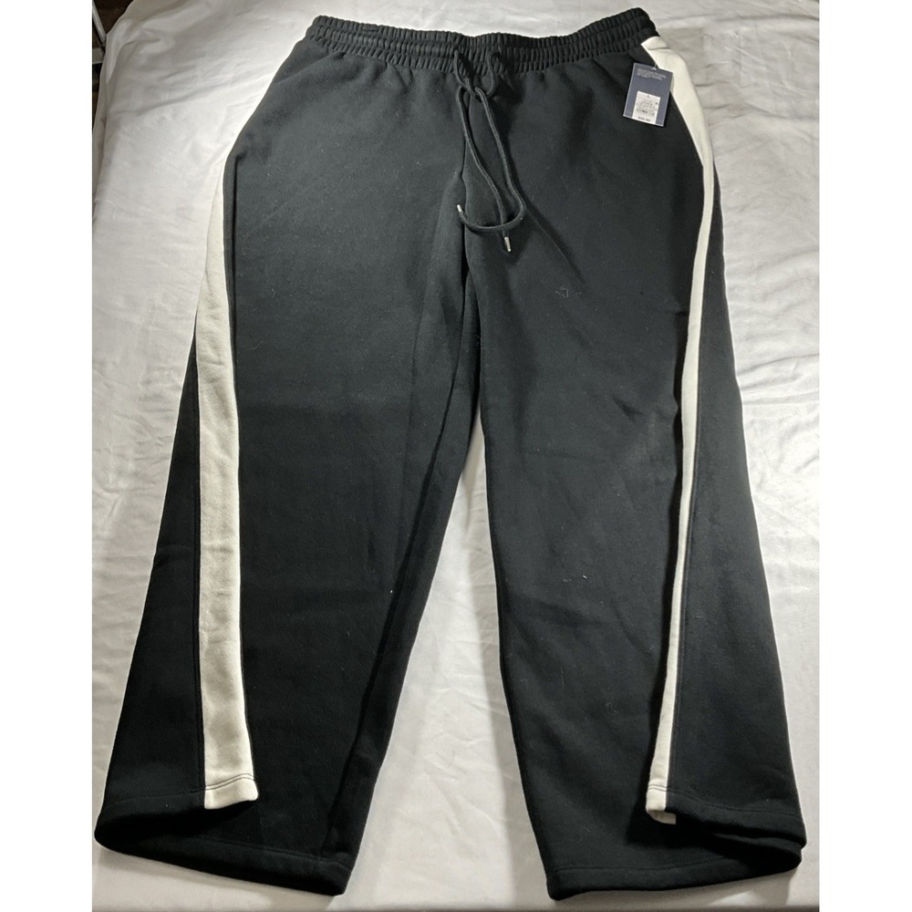 Universal Thread Mid-Rise Straight Leg Fleece Pull On Pants Black Women's Large